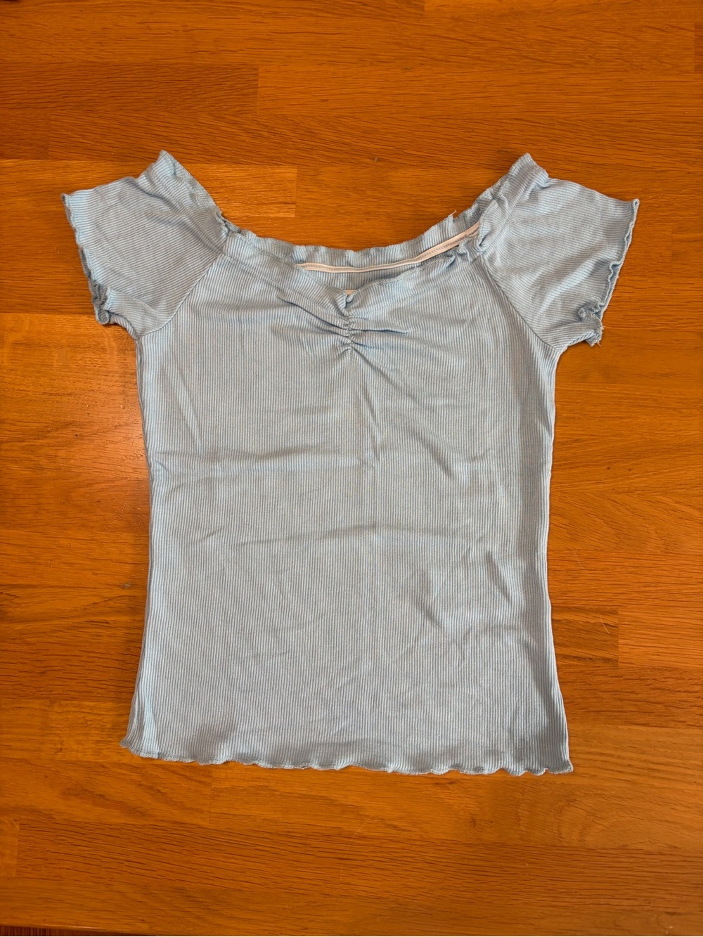 BDG/Urban Outfitters Light Blue Ribbed Short Sleeve Top Size Small